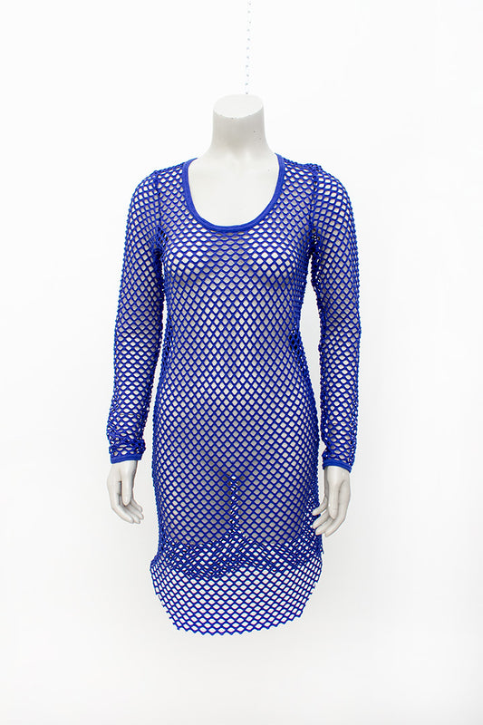 Isabel Marant kobaltblauwe netjurk stretch