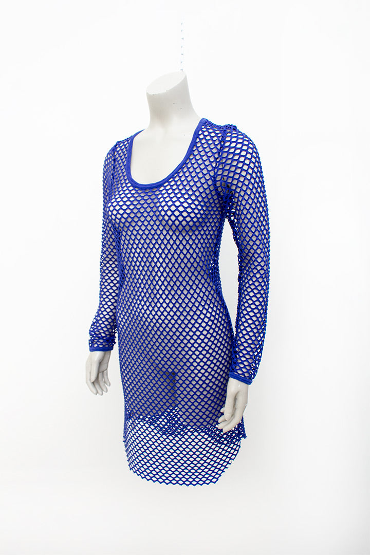 Isabel Marant kobaltblauwe netjurk stretch