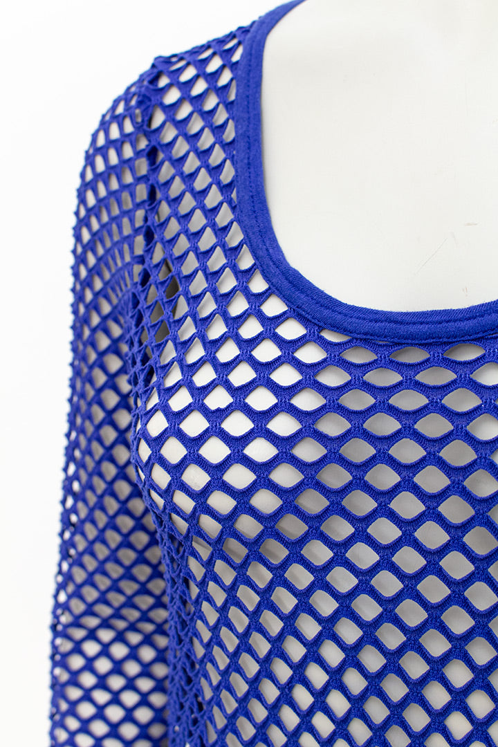Isabel Marant kobaltblauwe netjurk stretch