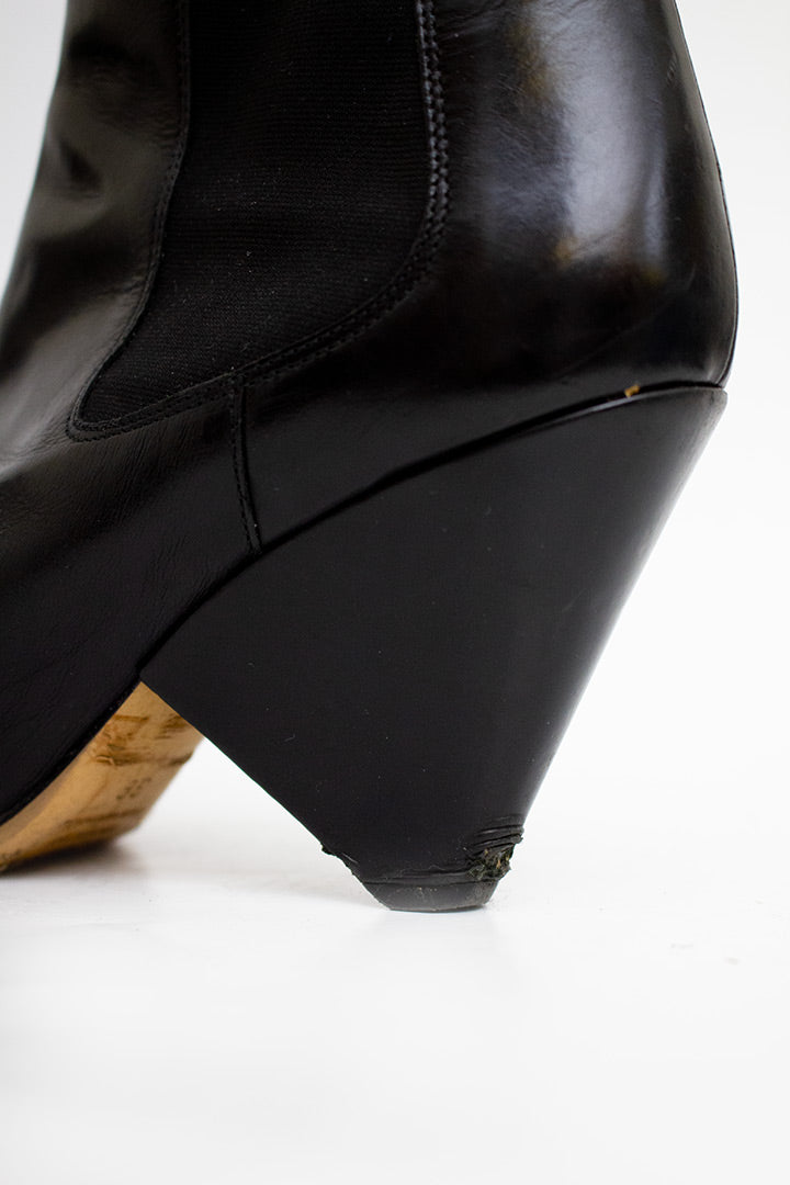 Isabel Marant zwarte leren enkelboots