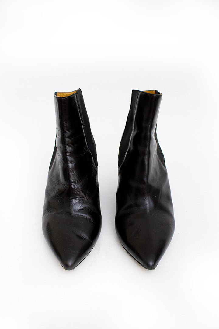 Isabel Marant zwarte leren enkelboots