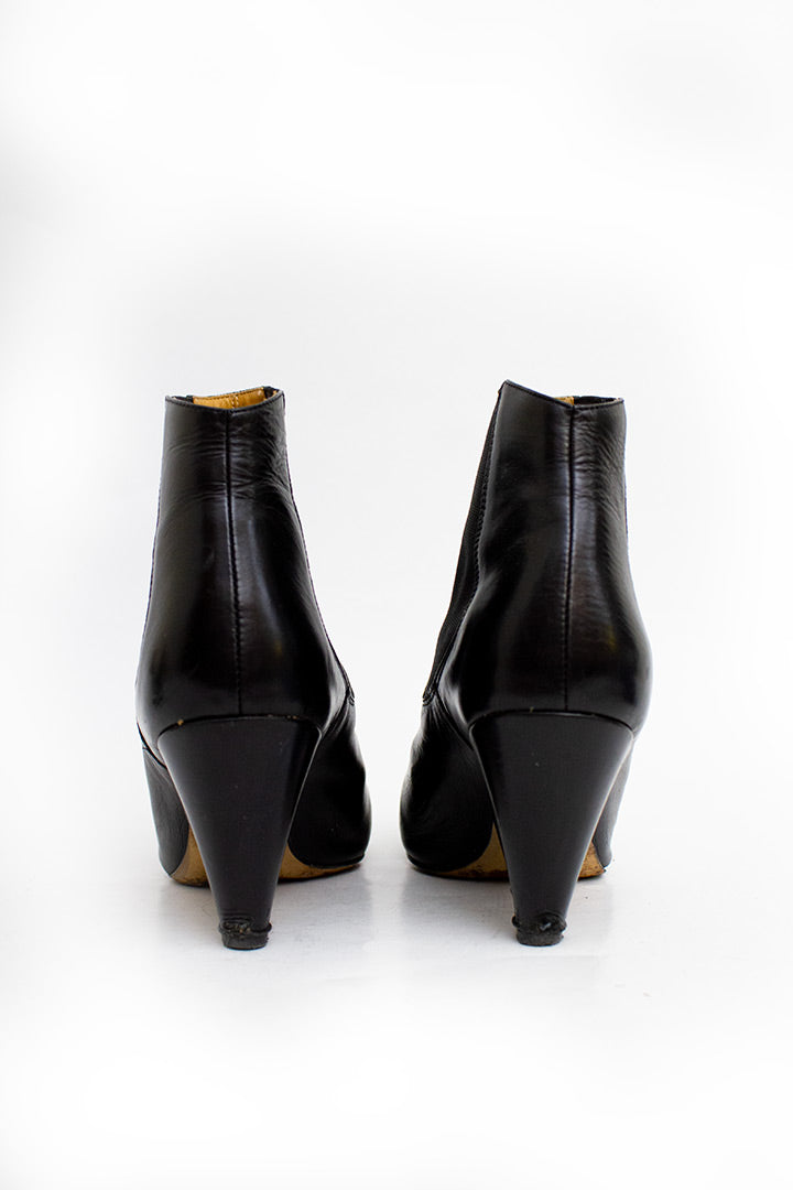 Isabel Marant zwarte leren enkelboots