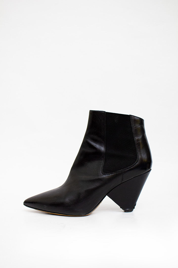 Isabel Marant zwarte leren enkelboots