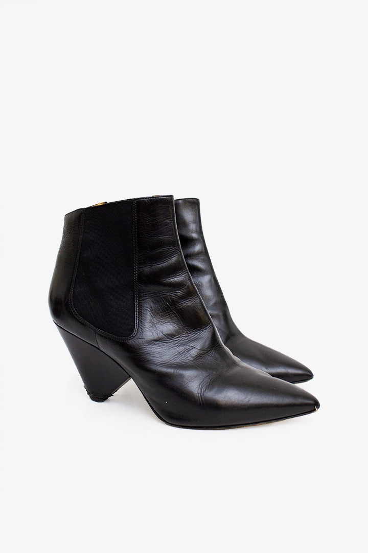 Isabel Marant zwarte leren enkelboots