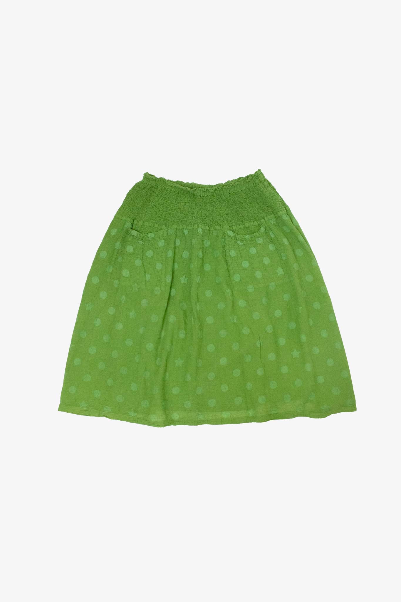 Issey Miyake groene polkadot sterren cauliflower plooi katoenen rok