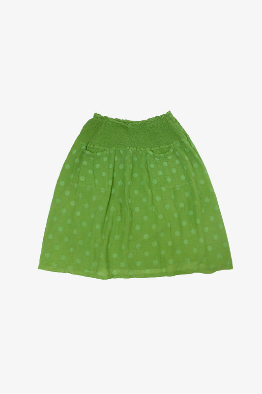 Issey Miyake groene polkadot sterren cauliflower plooi katoenen rok