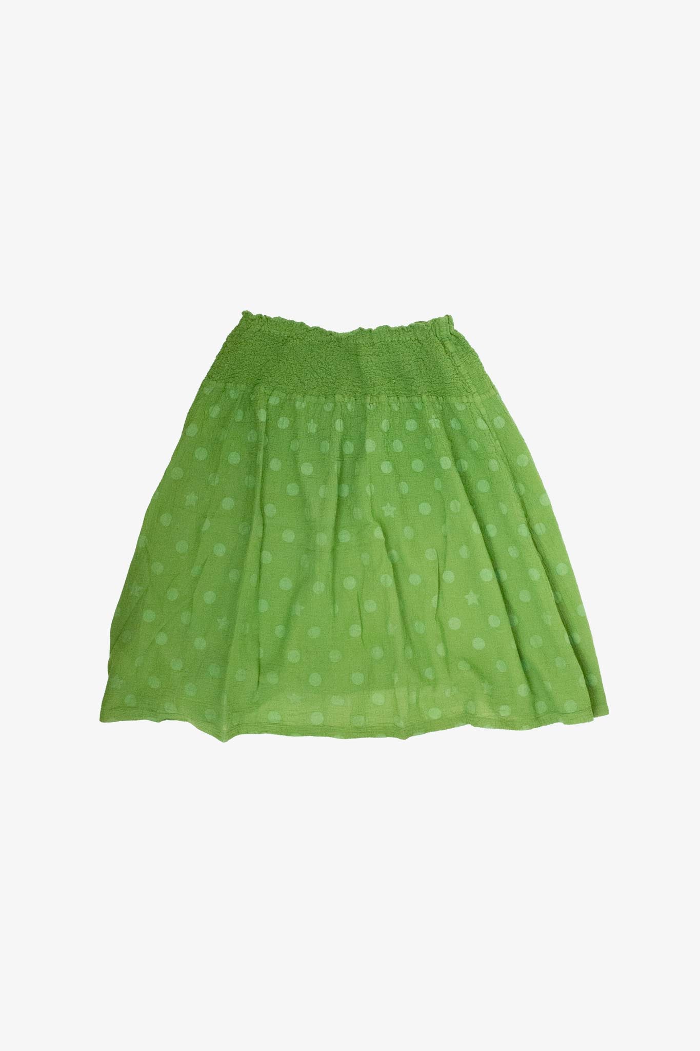 Issey Miyake groene polkadot sterren cauliflower plooi katoenen rok