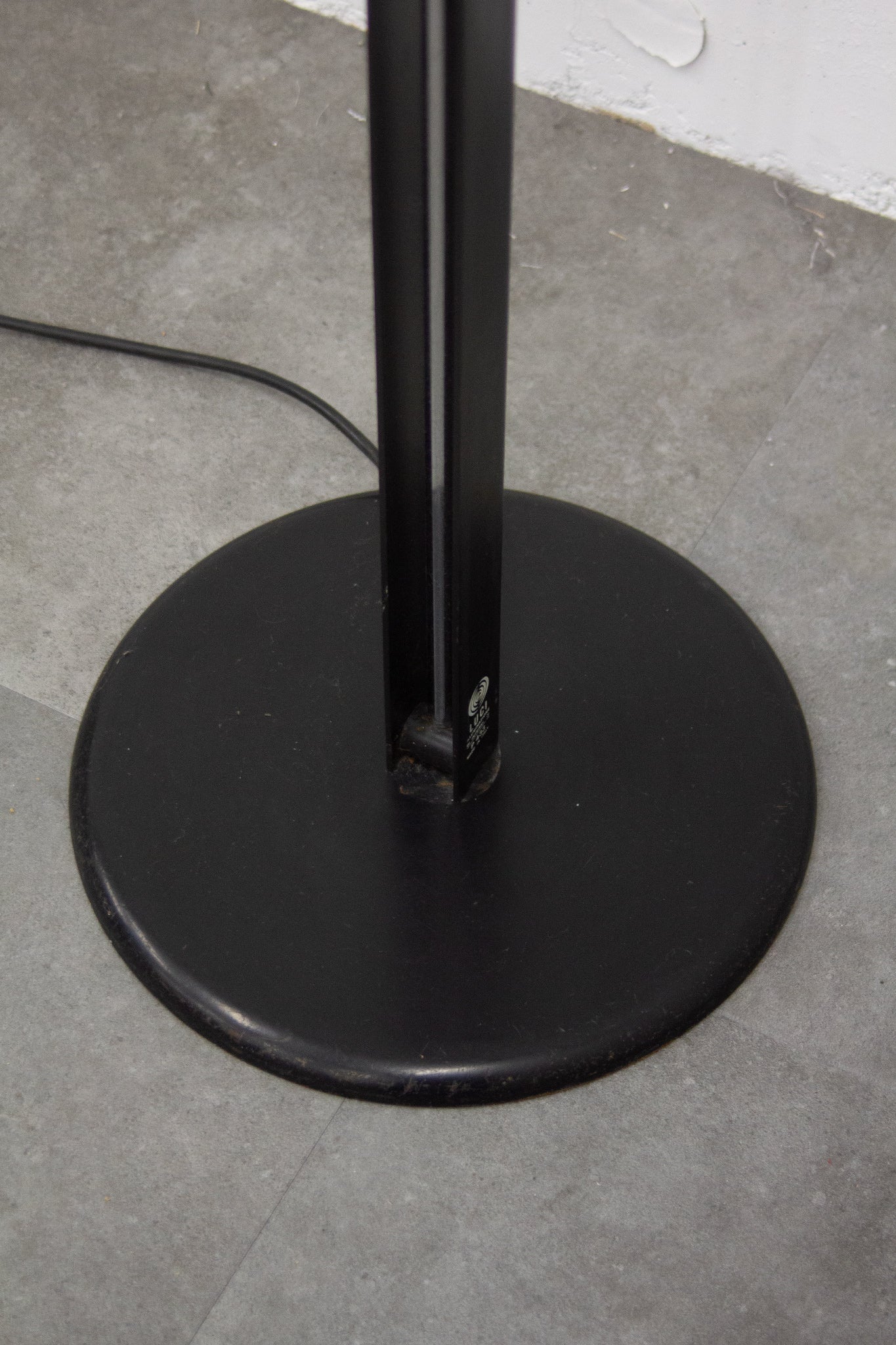 70’s Italiaanse zwarte verchroomde P433 spot vloerlamp Brusasco & Torretta voor LUCI