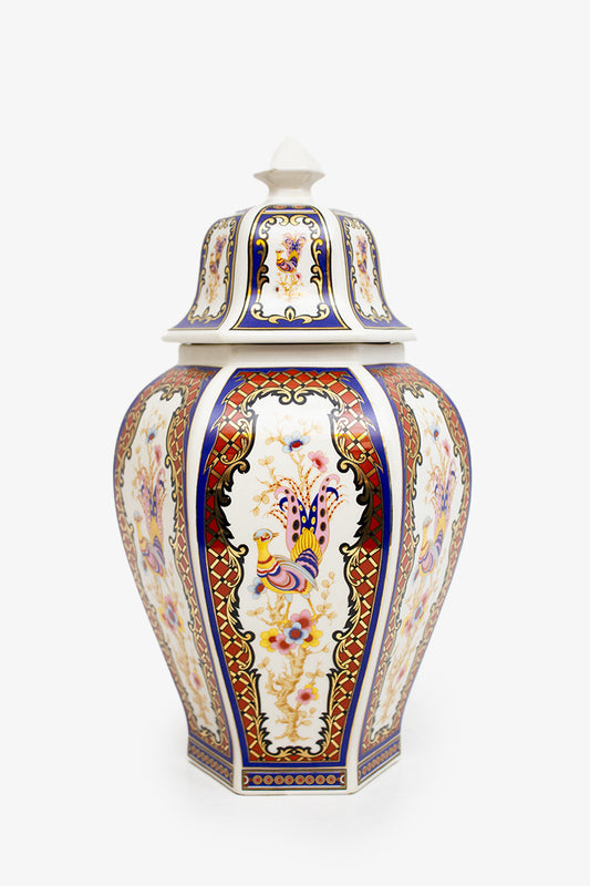 Japanse porseleinen dekselvaas polychroom decor