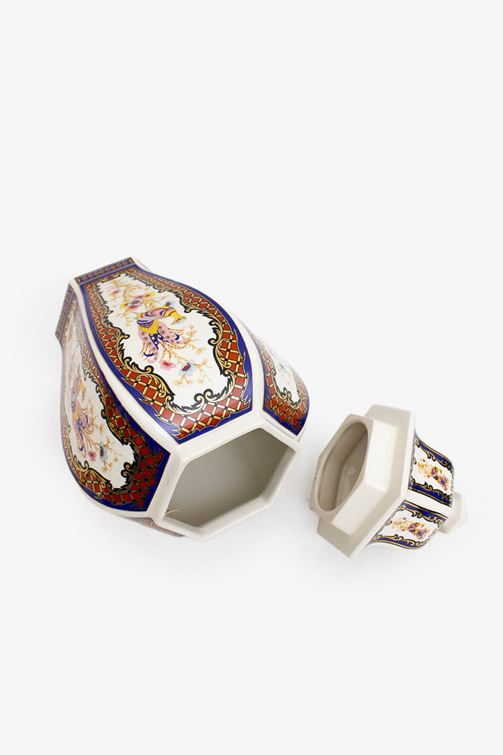 Japanse porseleinen dekselvaas polychroom decor