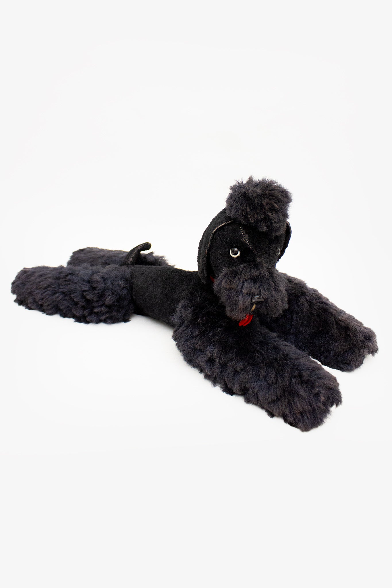 50’s grote Duitse vintage Steiff zwarte poedel knuffel