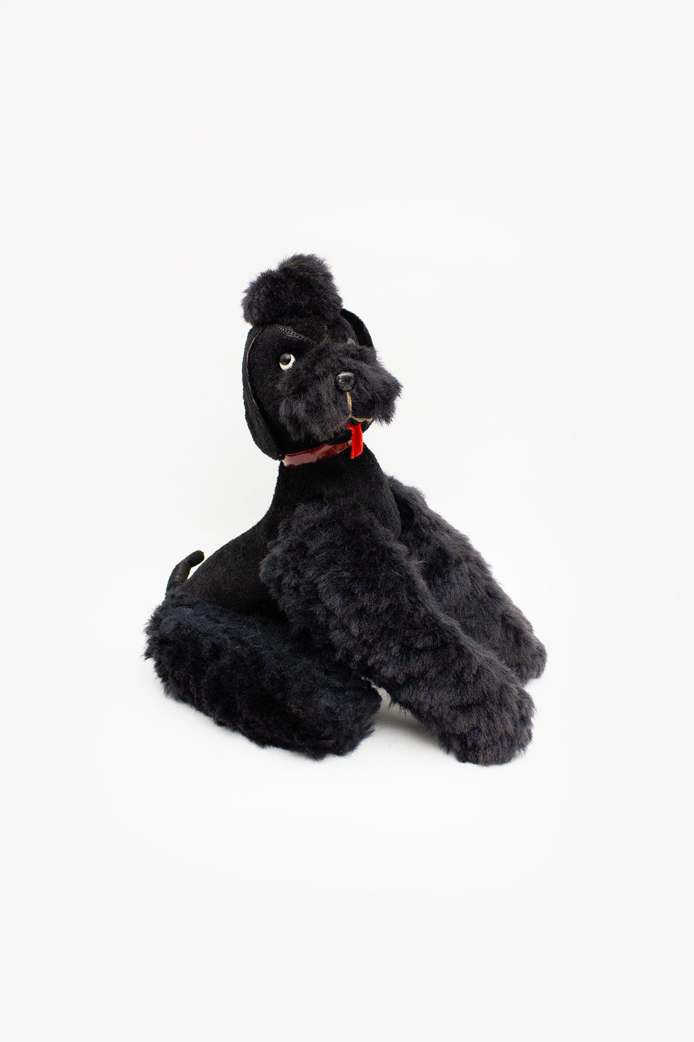50’s grote Duitse vintage Steiff zwarte poedel knuffel