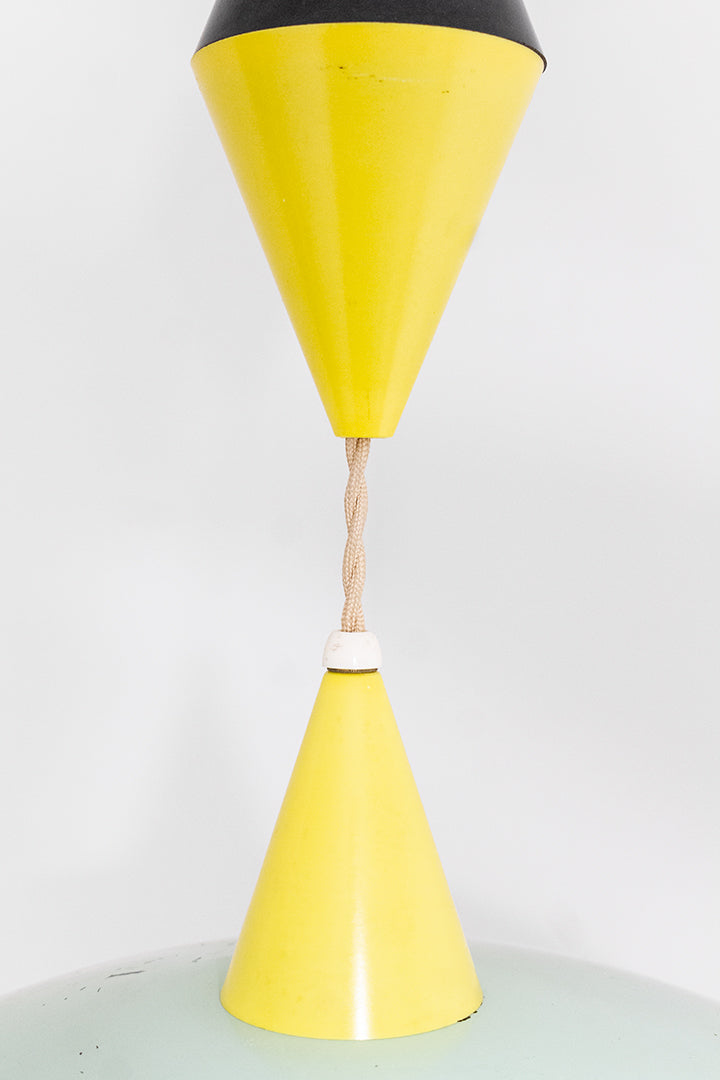 Jaren 60/70 HoSo Leuchten hanglamp mintgroen/geel/zwart