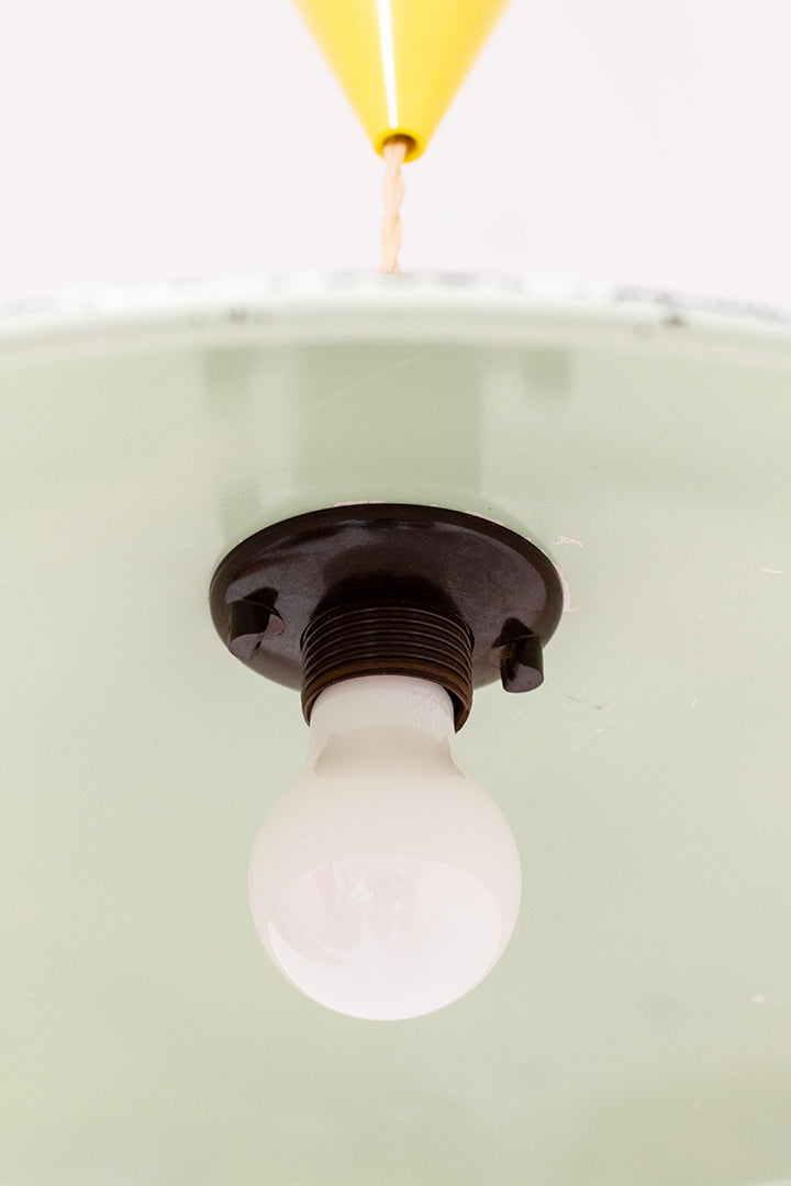 Jaren 60/70 HoSo Leuchten hanglamp mintgroen/geel/zwart