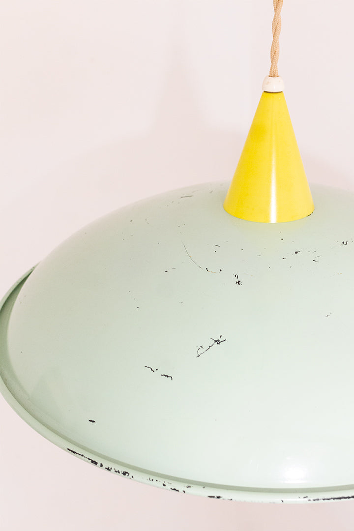 Jaren 60/70 HoSo Leuchten hanglamp mintgroen/geel/zwart