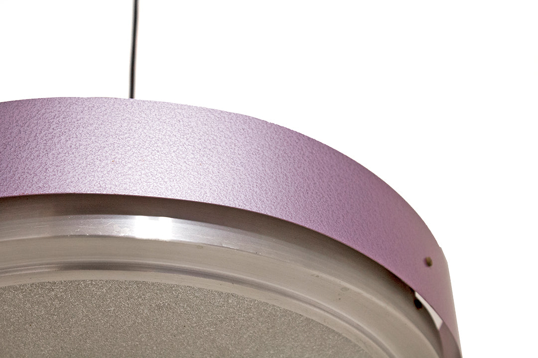 Jaren 60 Lila hanglamp metaal glas