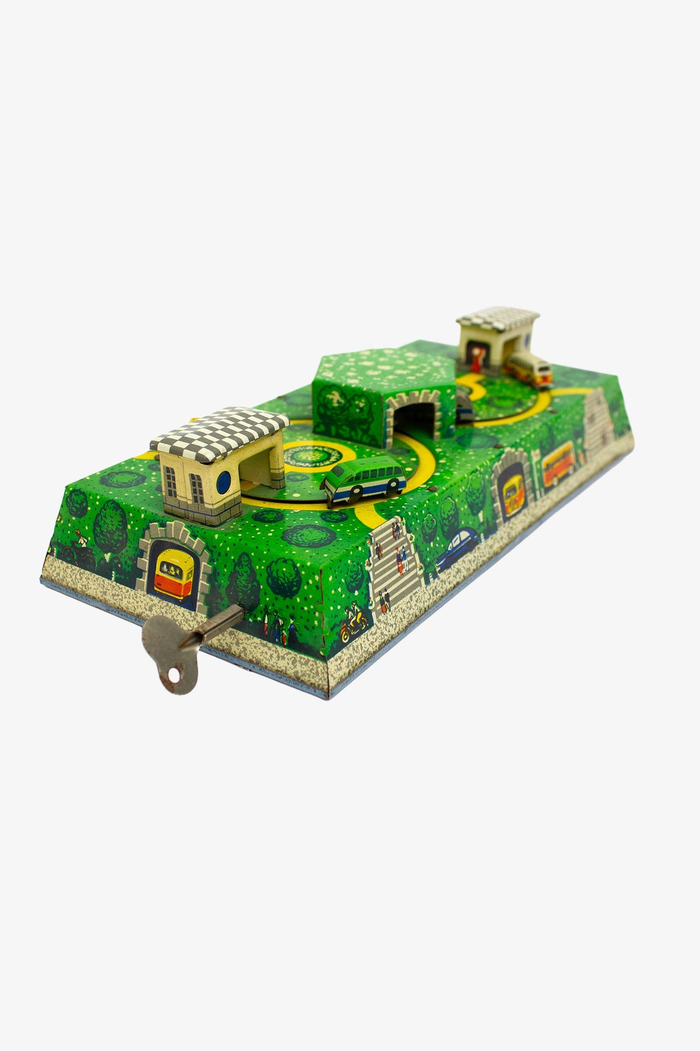 Jaren 60 USSR mechanisch opwindbaar speelgoed ‘Abtotpacca’ autosnelweg 