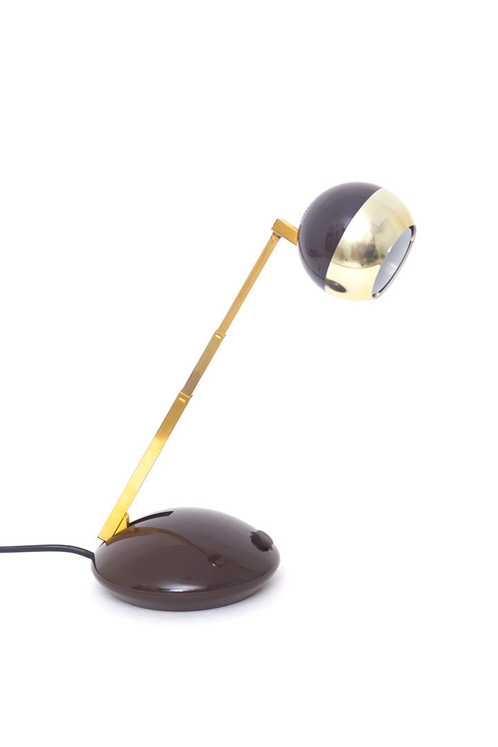 Jaren 60 bruine bureaulamp telescoop Koch Creations Eichhoff
