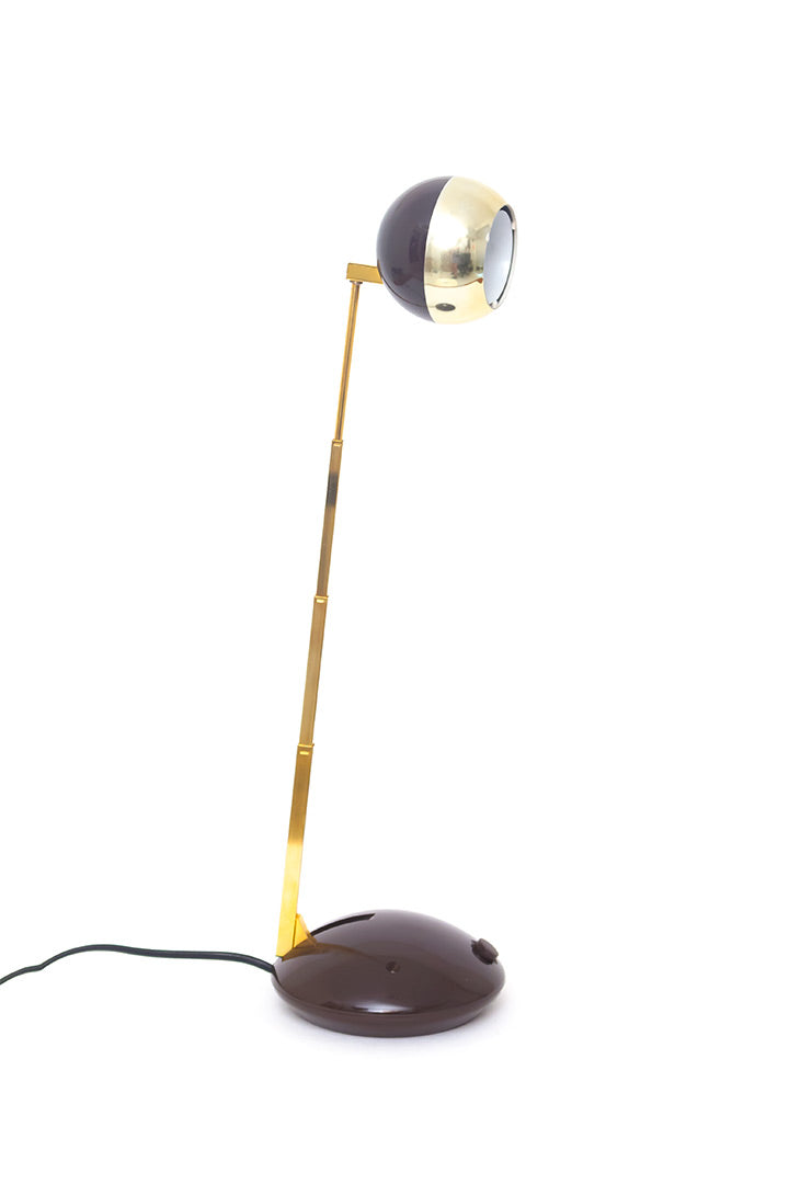 Jaren 60 bruine bureaulamp telescoop Koch Creations Eichhoff
