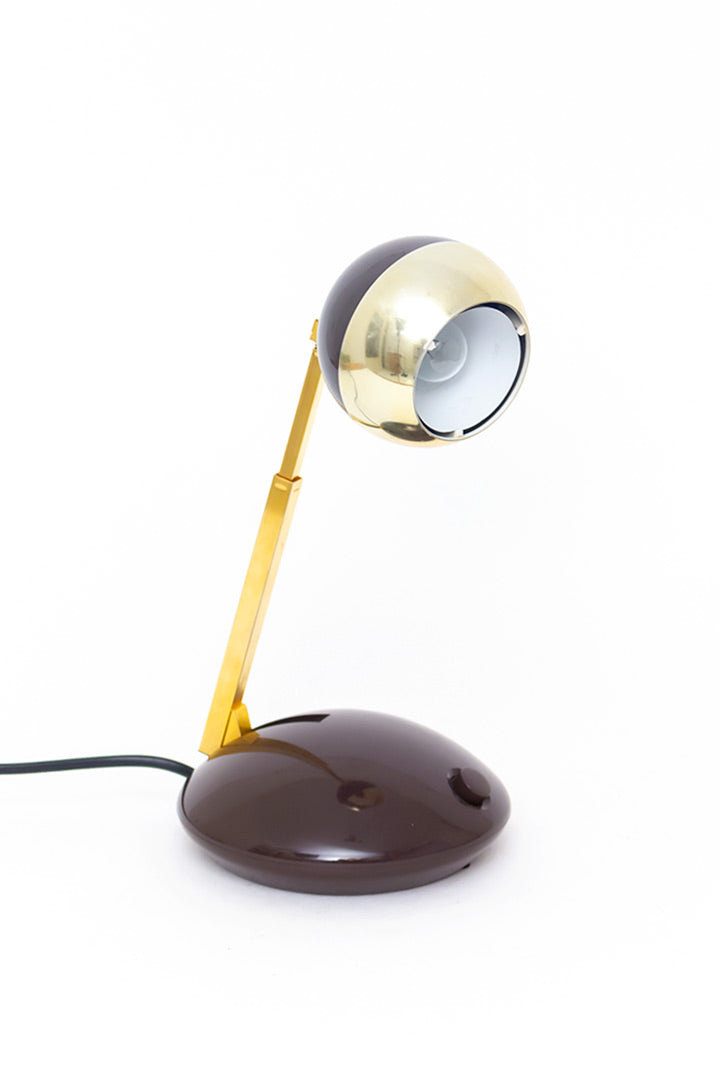 Jaren 60 bruine bureaulamp telescoop Koch Creations Eichhoff