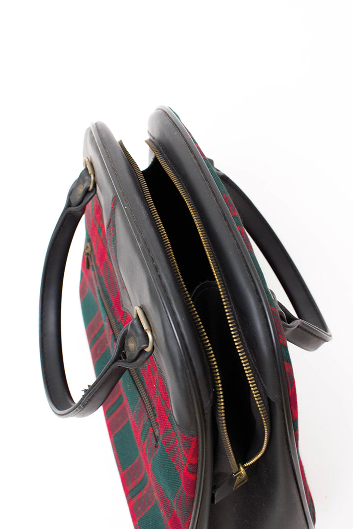 Jaren 60 handtas met rood en groen geruit patroon
