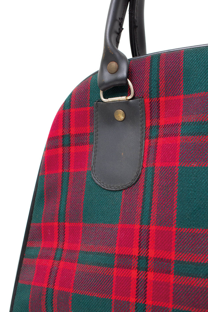 Jaren 60 handtas met rood en groen geruit patroon