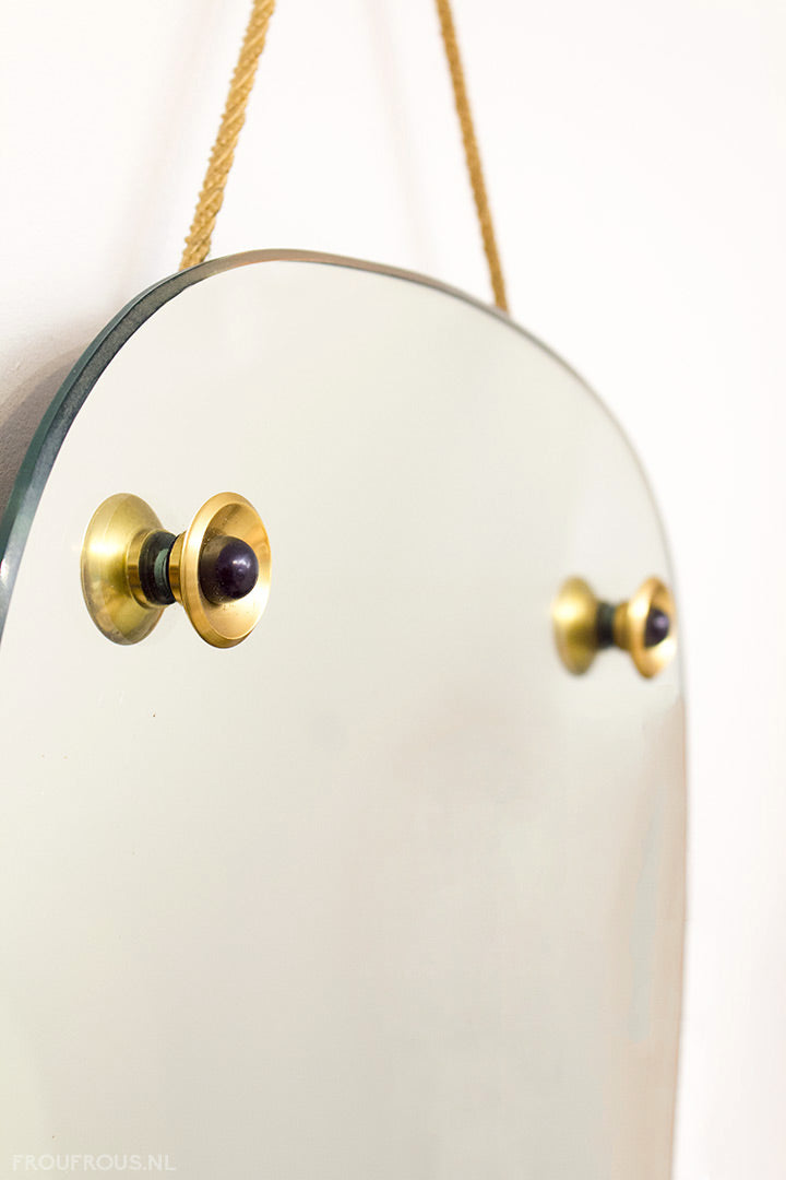 Jaren 60 ovale vintage spiegel Duitsland