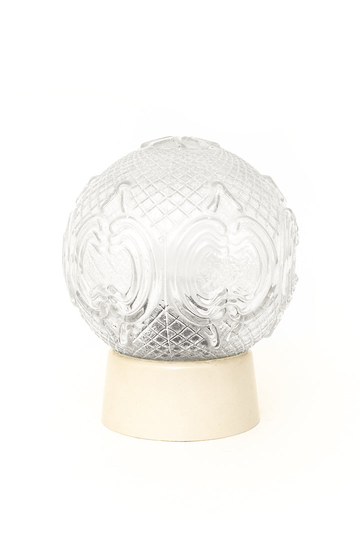Jaren 60 plafonnière glazen bol met elegante patronen