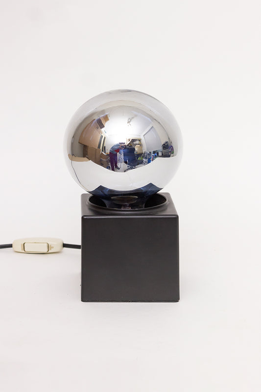 Jaren 70 Philips tafellamp met zilverkleurige bol