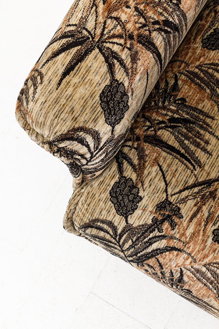 Jaren 70 fauteuil met botanische print
