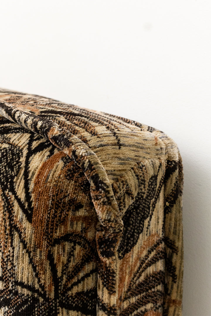 Jaren 70 fauteuil met botanische print