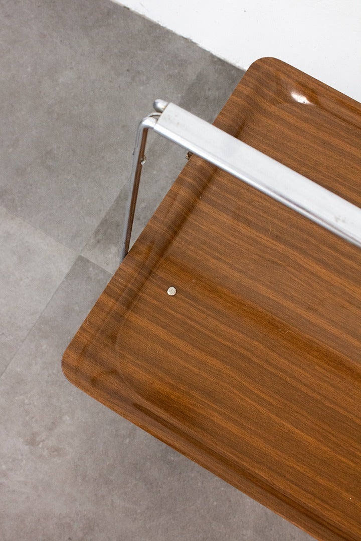 70’s opvouwbare serveerwagen/ trolley met melamine trays