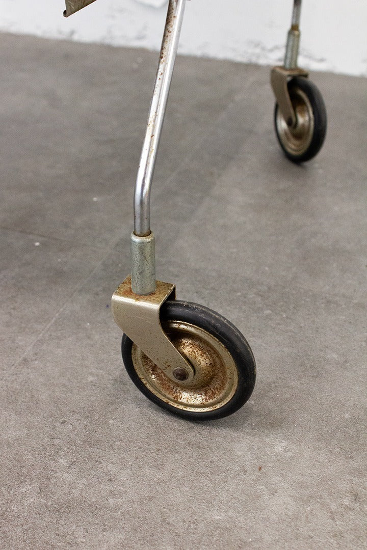 70’s opvouwbare serveerwagen/ trolley met melamine trays