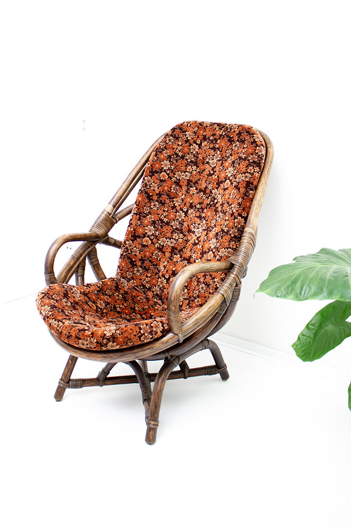 Jaren 70 rotan fauteuil