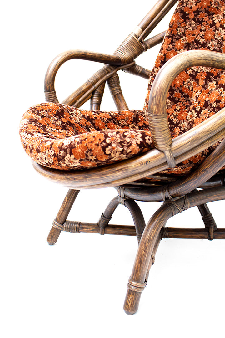 Jaren 70 rotan fauteuil