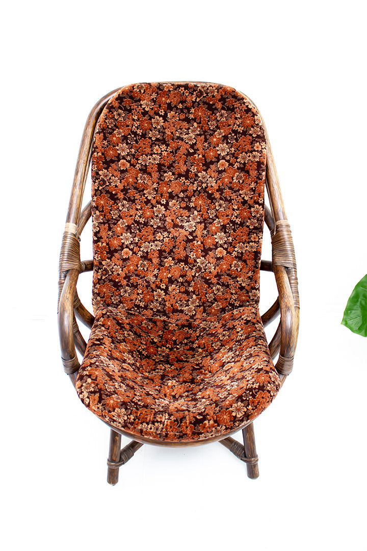 Jaren 70 rotan fauteuil
