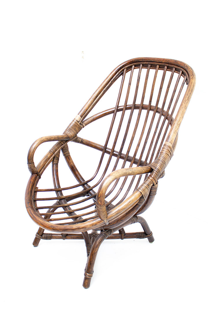 Jaren 70 rotan fauteuil