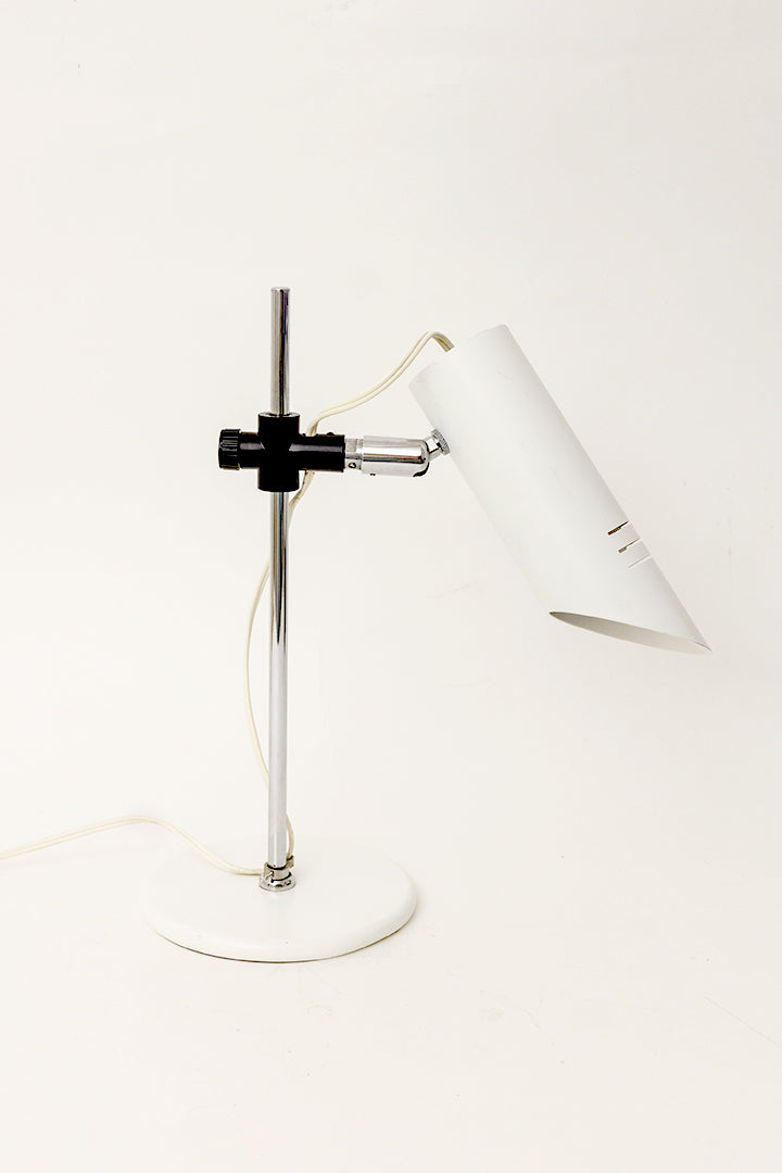 Jaren 80 bureaulamp met wit metalen frame