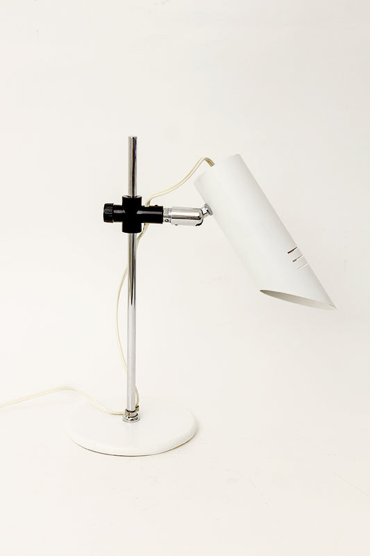 Jaren 80 bureaulamp met wit metalen frame