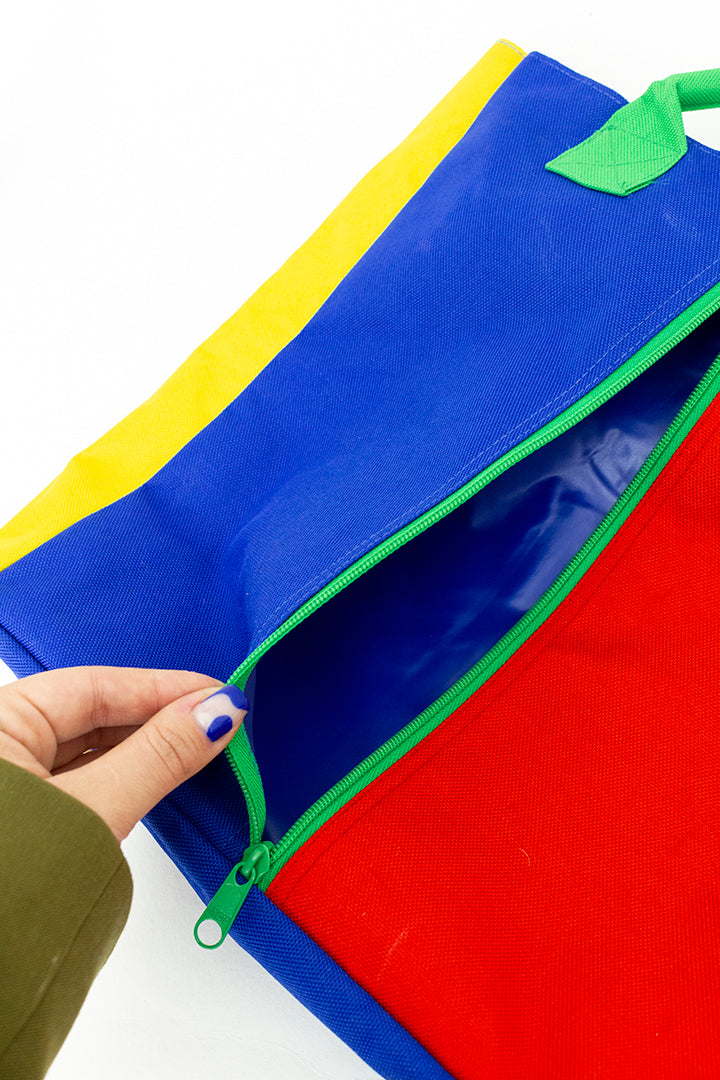 Jaren 90 Benetton shopper tas in primaire kleuren