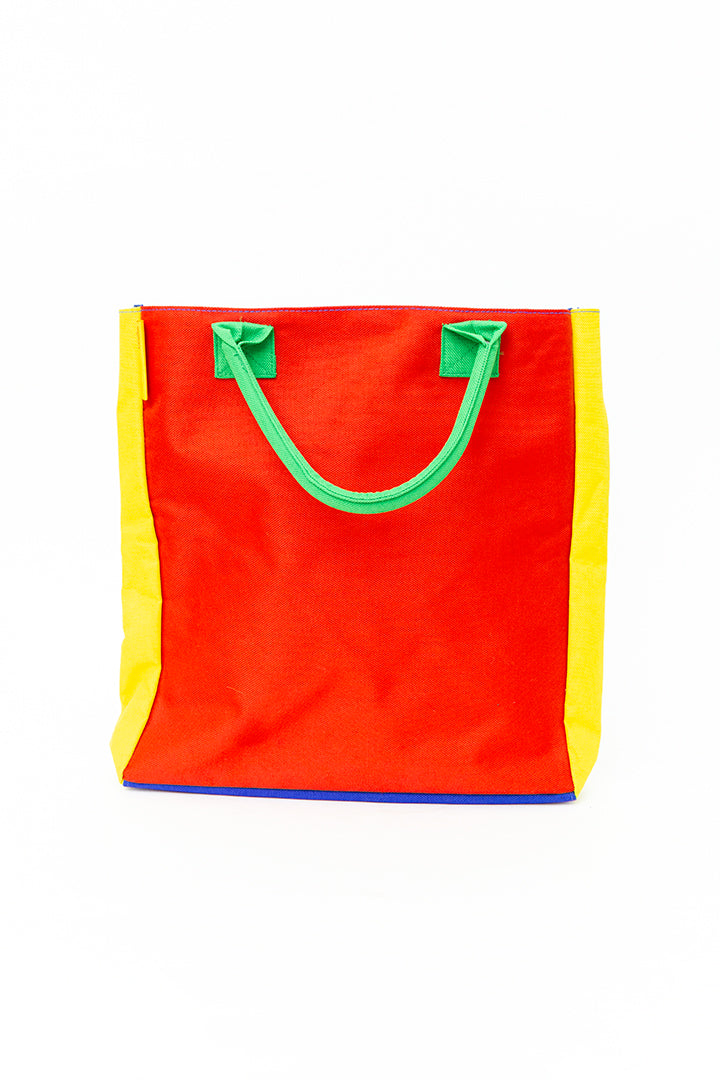 Jaren 90 Benetton shopper tas in primaire kleuren