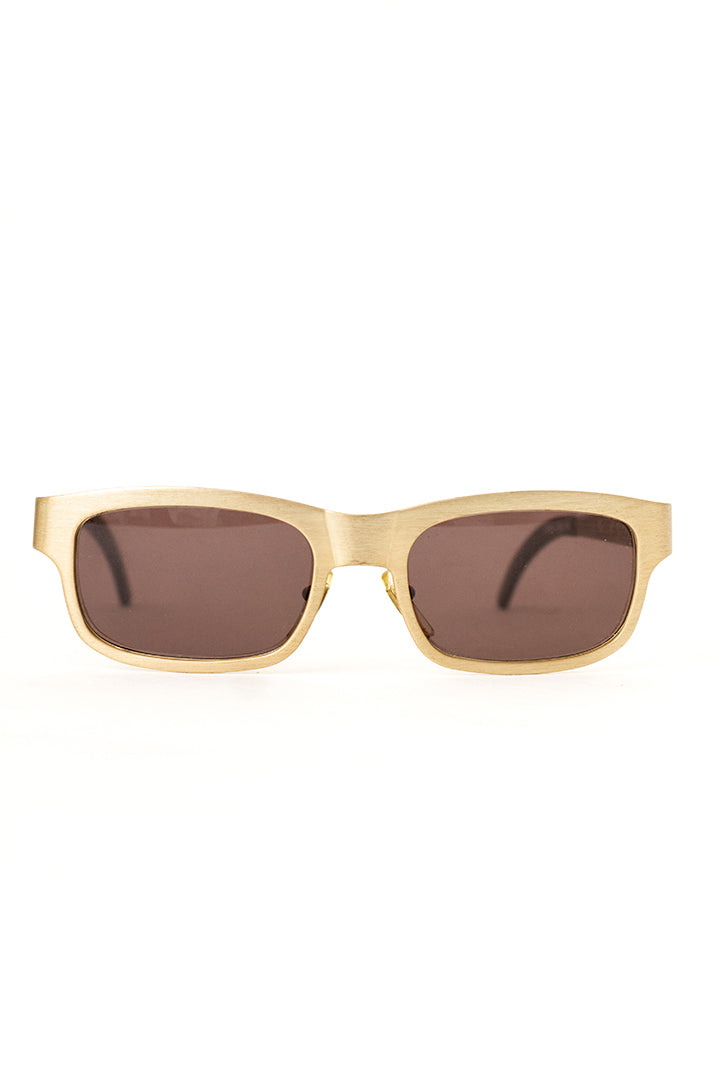 Jaren 90 Kenzo Techno zonnebril met metalen montuur en geperforeerd logo