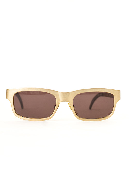 Jaren 90 Kenzo Techno zonnebril met metalen montuur en geperforeerd logo