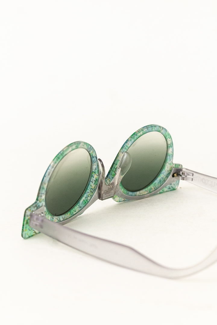 Jaren 90 Swatch zonnebril Sea Garden met verwisselbaar frontje en originele hoes