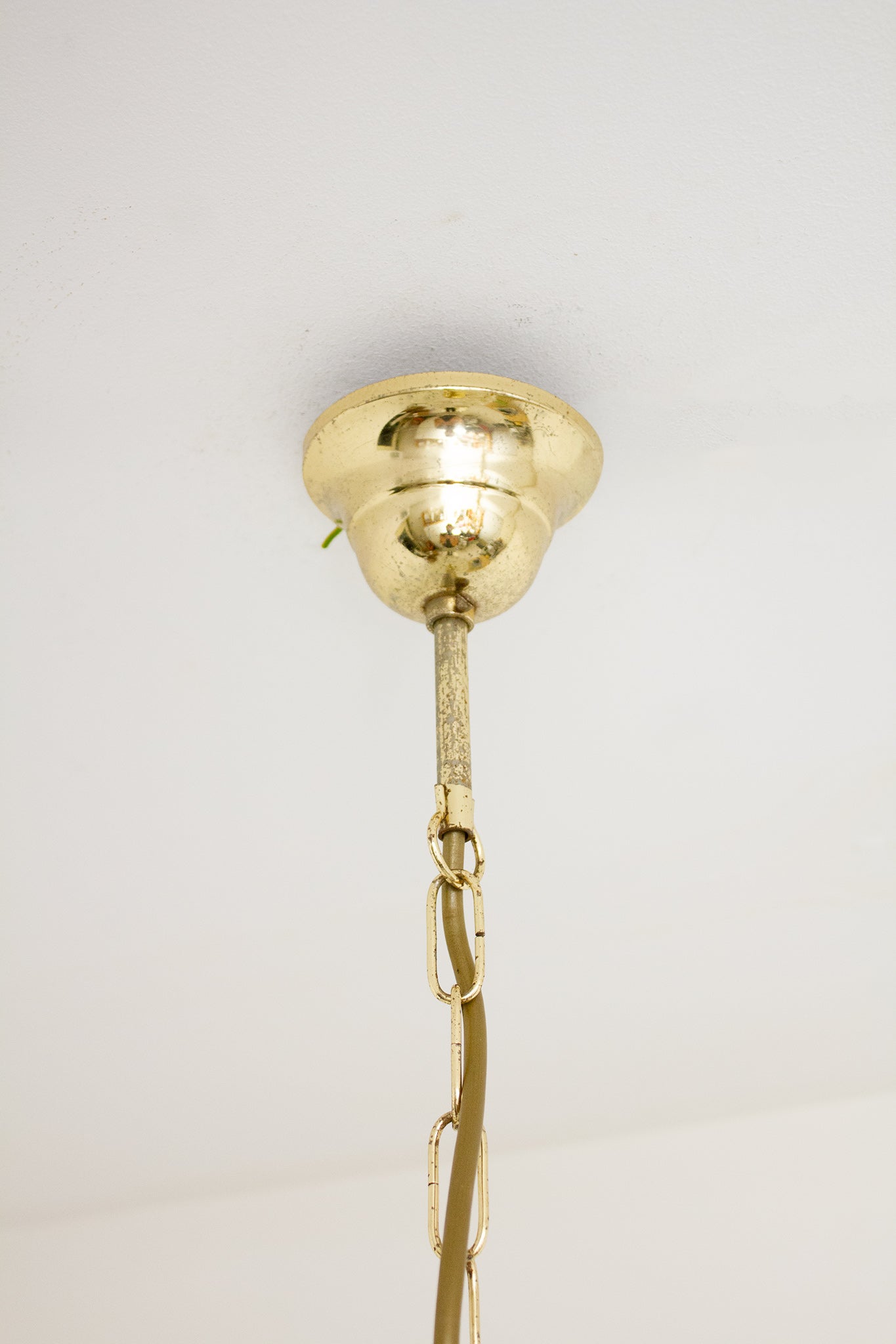 Jaren 70 glazen getextureerde Massive hanglamp