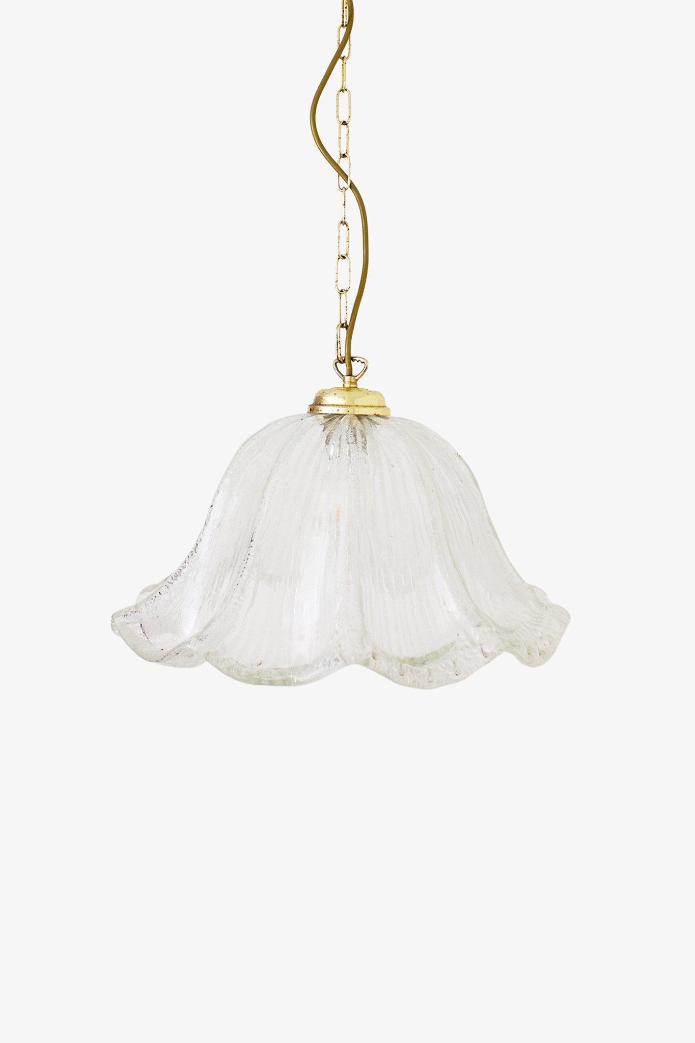 Jaren 70 glazen getextureerde Massive hanglamp