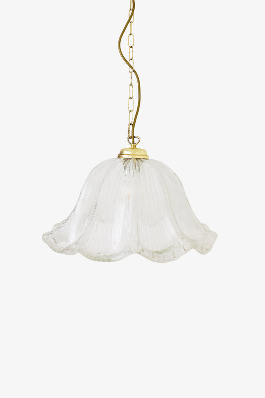 Jaren 70 glazen getextureerde Massive hanglamp