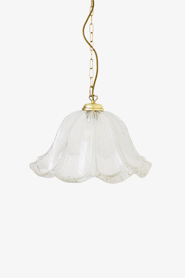 Jaren 70 glazen getextureerde Massive hanglamp
