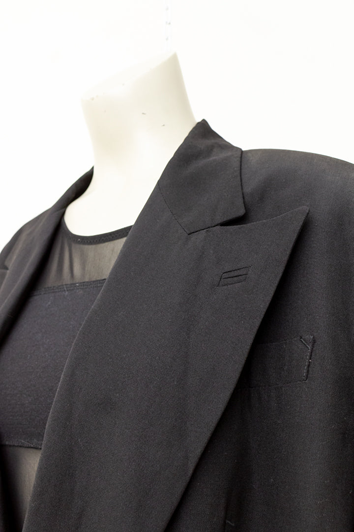 Jean Paul Gaultier X Gibo zwart 80s double breasted colbert
