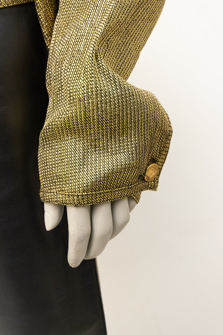 Jean Paul Gaultier metallic gold jacket uit de Junior lijn eind jaren 80